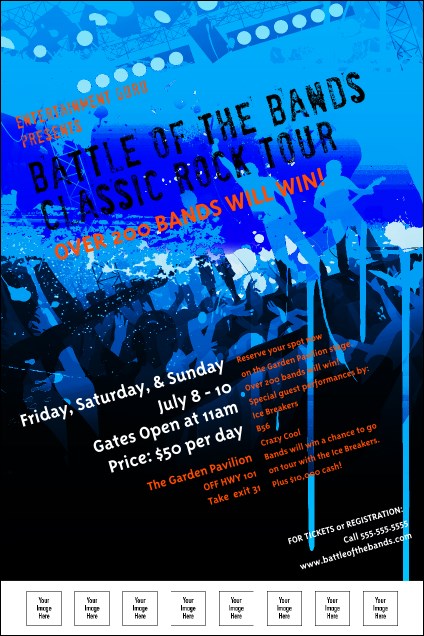 Rock Concert Blue Poster