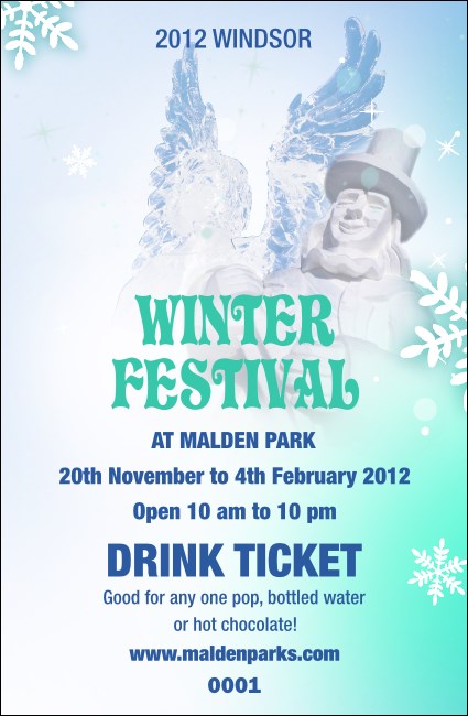 Winter Festival Drink Ticket Product Front
