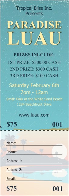 Beach Raffle Ticket