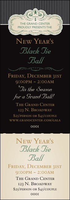Classic Black Pinstripe Event Ticket Product Front