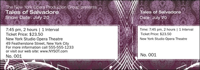 Opera Violet General Admission Ticket Product Front