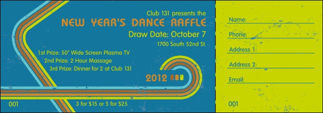 2012 Retro Rainbow Raffle Ticket