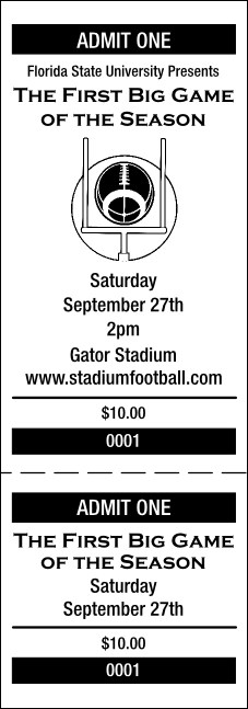 Football General Admission Ticket 001 Product Front