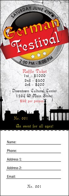 German Raffle Ticket