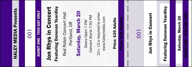 Purple Two-Tone General Admission Ticket
