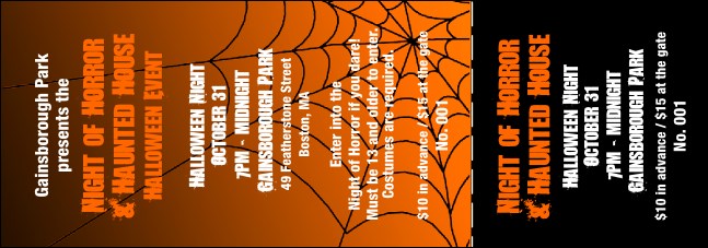 Halloween spider web General Admission Ticket 001 Product Front