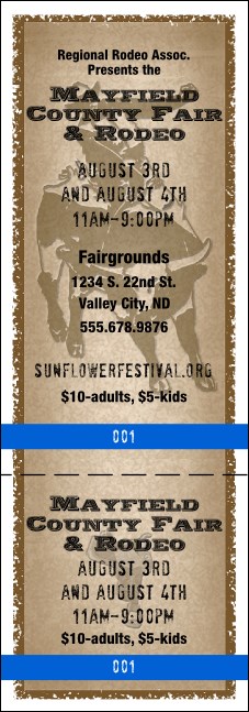 Rodeo Ticket 001 Product Front