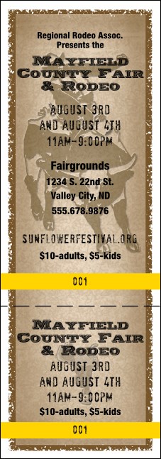 Rodeo Ticket 002 Product Front