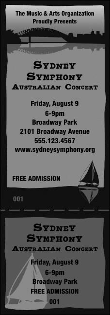 Sydney General Admission Ticket (Black and White)