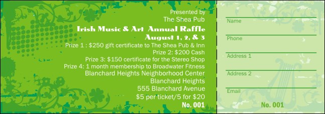 Irish Raffle Ticket