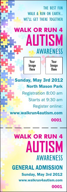 Autism Awareness Event Ticket Product Front