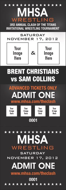 Wrestling Event Ticket (Black)