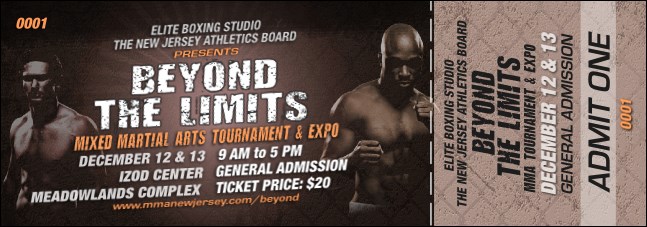 MMA Main Event Ticket (Brown) Product Front