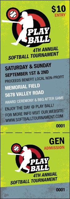 Softball Event Ticket