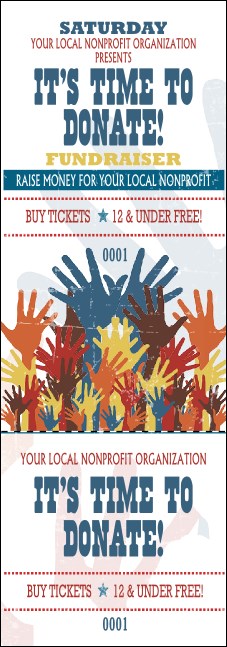 Fundraising Hands Event Ticket Product Front
