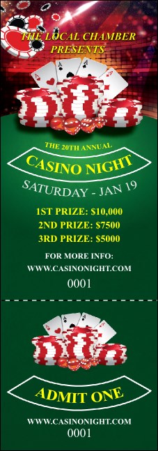 Casino Chips Event Ticket