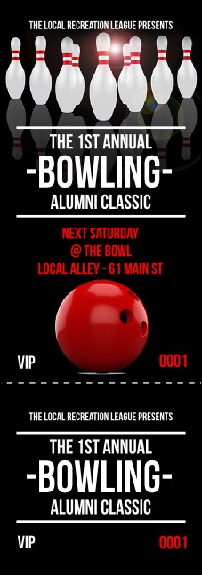 Bowling Classic Event Ticket Product Front