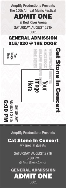 All Purpose Black & White Big Logo Event Ticket