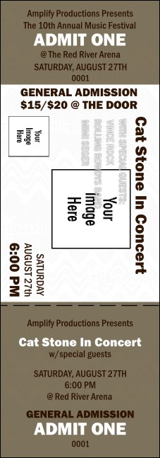 All Purpose Brown Big Logo Event Ticket