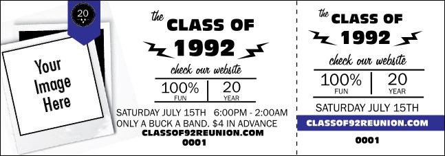 Class Reunion Mascot Blue Event Ticket Product Front