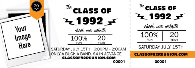 Class Reunion Mascot Orange Event Ticket
