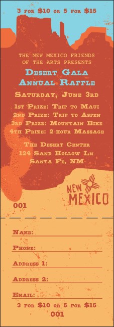 New Mexico Raffle Ticket Product Front