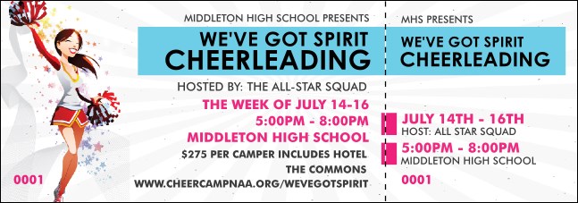 Cheerleading Spirit Event Ticket