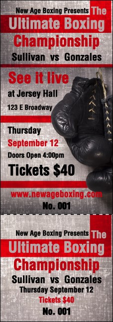 Boxing Gloves Event Ticket