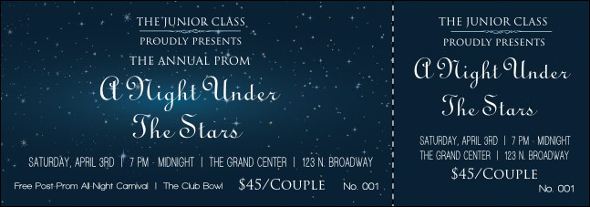 Star Theme Event Ticket Product Front
