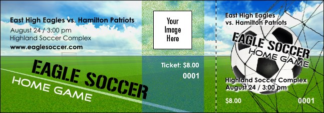 Soccer Schedule Event Ticket Product Front