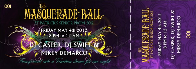 Masquerade Ball Event Ticket