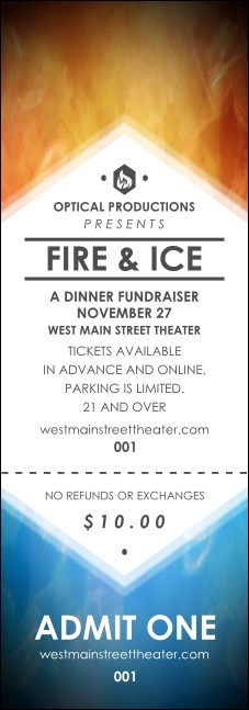 Fire and Ice Event Ticket Product Front