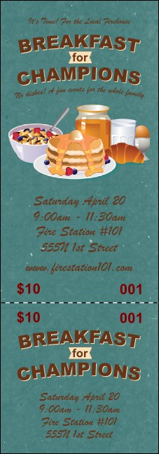 Breakfast Event Ticket Product Front