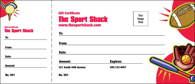 Sports Gift Certificate 002
