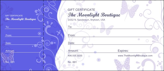Butterfly Gift Certificate