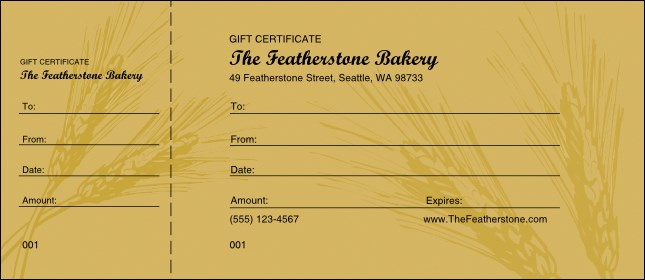 Wheat Gift Certificate