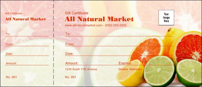 Fresh Fruit Gift Certificate
