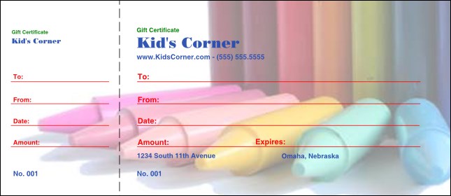 Crayons Gift Certificate