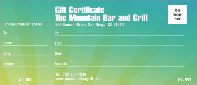 Green Fade Logo Gift Certificate Product Front