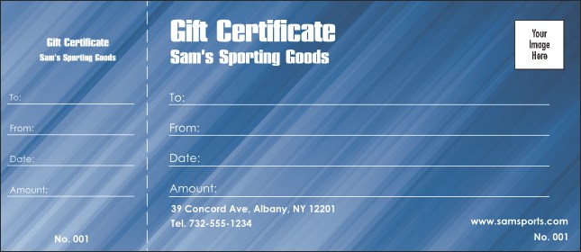 Blue Stripes Gift Certificate 002 Product Front