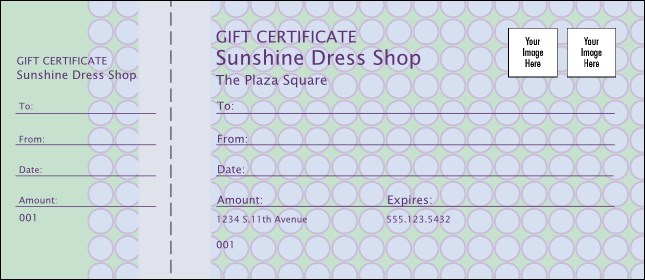 Pastel Polka-Dot Gift Certificate