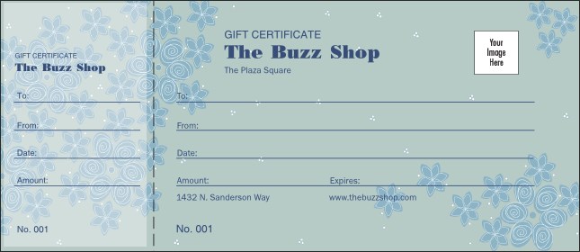 Country Flowers Gift Certificate 002