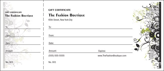 Fashion Show Gift Certificate