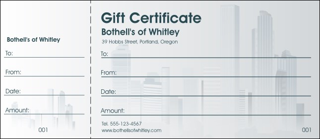 Cityscape Gift Certificate