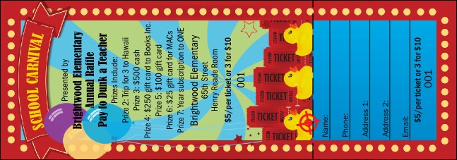 School Carnival Raffle Ticket