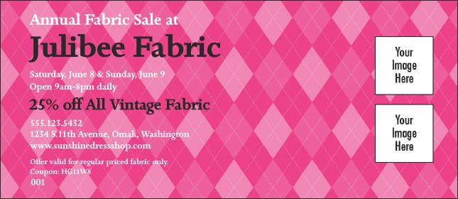 Pink Argyle Coupon 2 Product Front