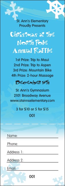 Paper Snowflake Raffle Ticket