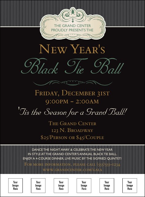 Classic Black Pinstripe Logo Flyer Product Front
