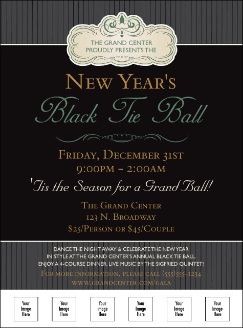 Classic Black Pinstripe Logo Flyer