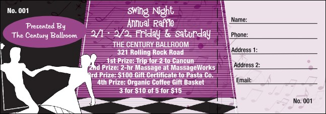 50s Swing Dance Raffle Ticket